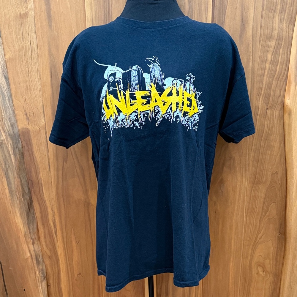 Gildan Navy Blue Graphic Tee - Unleashed